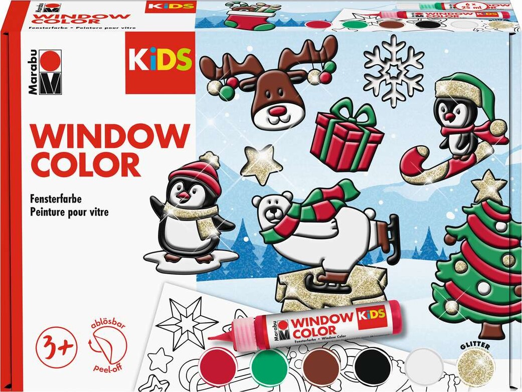 Marabu - Kids Window Color - Winter Fun 6x25 Ml - Vinduesmaling