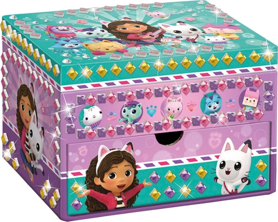 Gabbys Dukkehus - Smykkeskrin Til Børn - Inkl. Mosaik Klistermærker