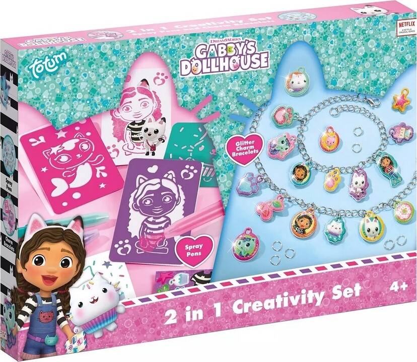 Gabbys Dukkehus - Diy Sæt - Glitter Armbånd Og Spraymale