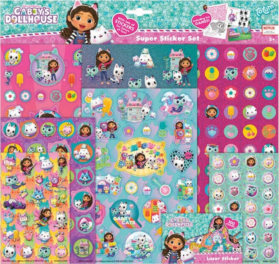 Gabbys Dukkehus - Klistermærker Til Børn - Inkl. Opgaver
