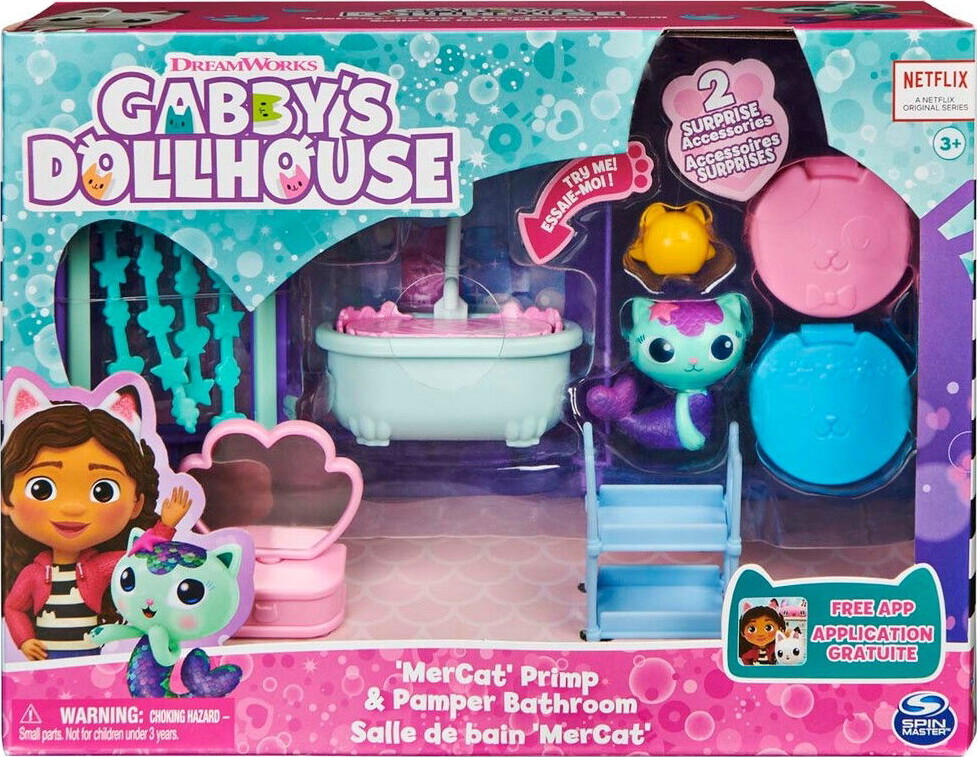 Gabbys Dollhouse Deluxe Room Bathroom, Fig. (with a seakill figure)
