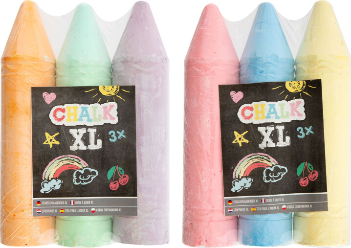 Grafix - Jumbo Gadekridt - Chalk Xl - 3 Stk.