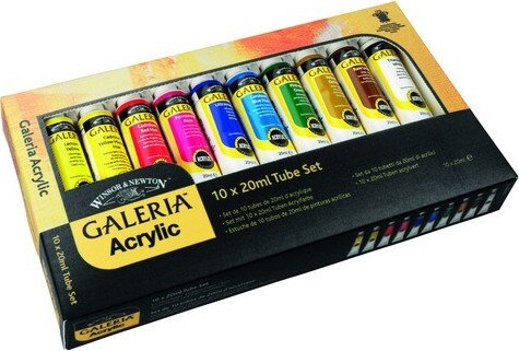 Winsor & Newton Akrylmaling - Galeria - Sæt Med 10 Farver - 10 X 20 Ml