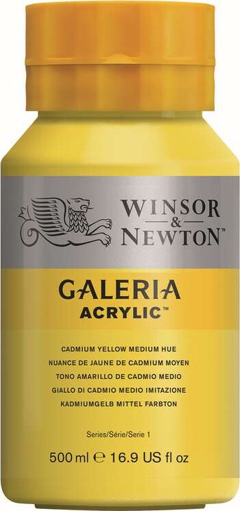 Winsor & Newton Galeria Cadmium Yellow Medium Hue Akrylfarve - 500 ml