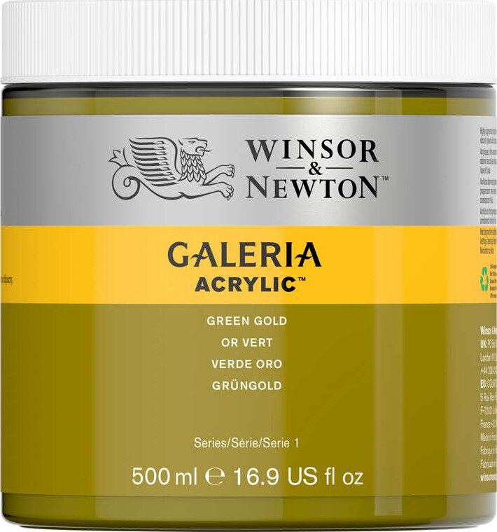 Winsor & Newton Galeria Green Gold Akrylfarve - 500 ml