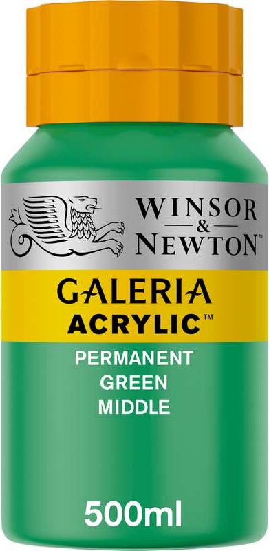 Winsor & Newton Galeria Permanent Green Middle Akrylfarve - 500 ml