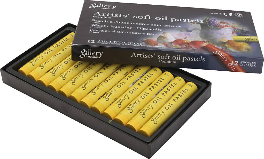 Gallery - Artists Soft Oil Pastels - Oliekridt - Gul - 12 Stk.