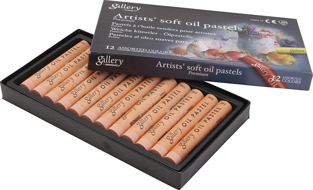 Gallery - Artists Soft Oil Pastels - Oliekridt - Laksefarvet - 12 Stk.