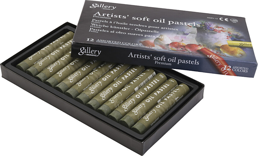 Gallery Oliepastel - L 7 Cm - ø 11 Mm - Oliven - 12stk.