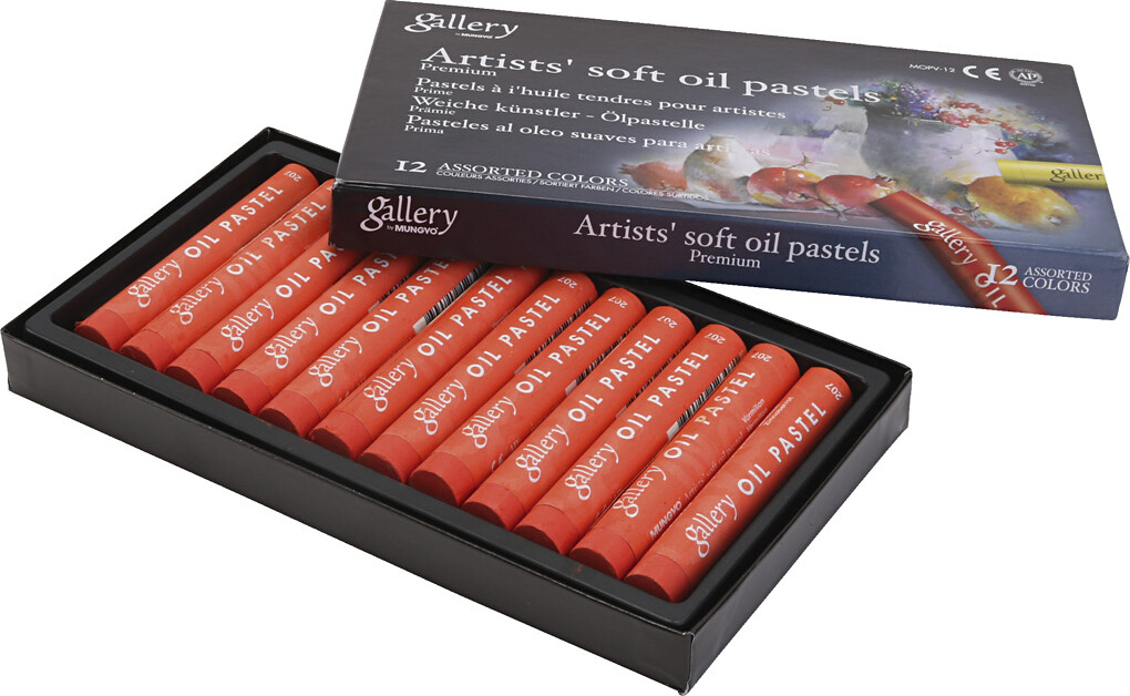 Gallery - Artists Soft Oil Pastels - Oliekridt - Vermilion - 12 Stk.