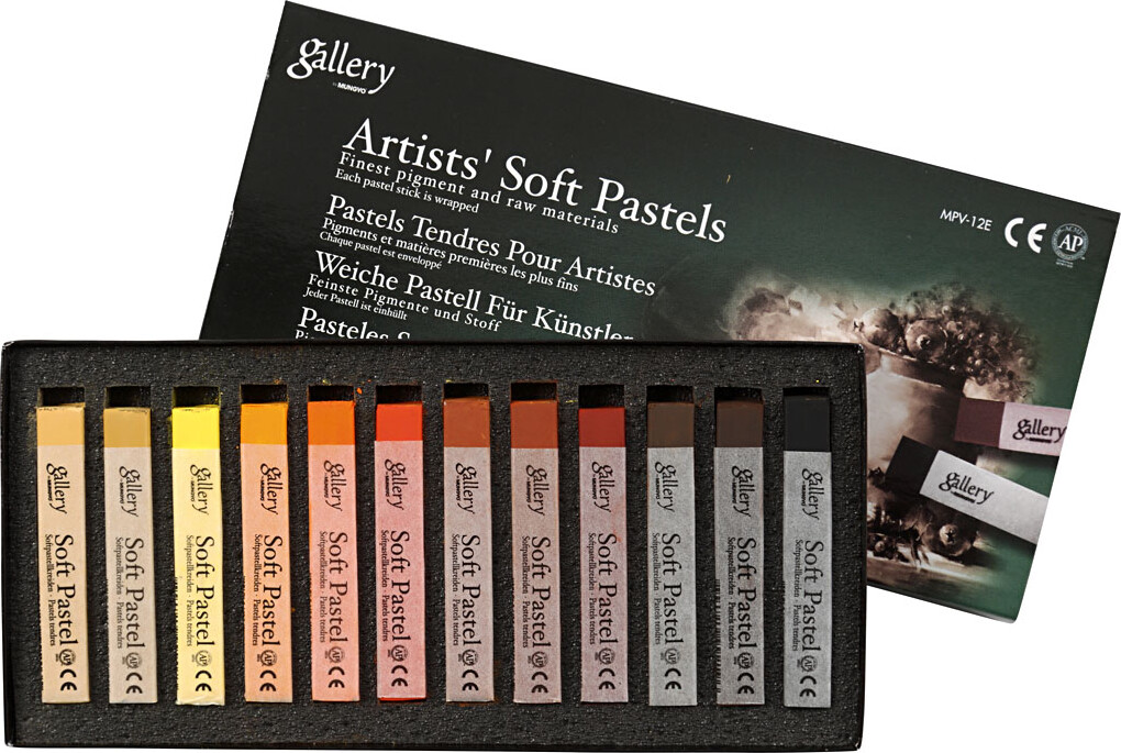 Gallery - Artists Soft Pastels - Tørpasteller - Brun Harmoni - 12 Stk.