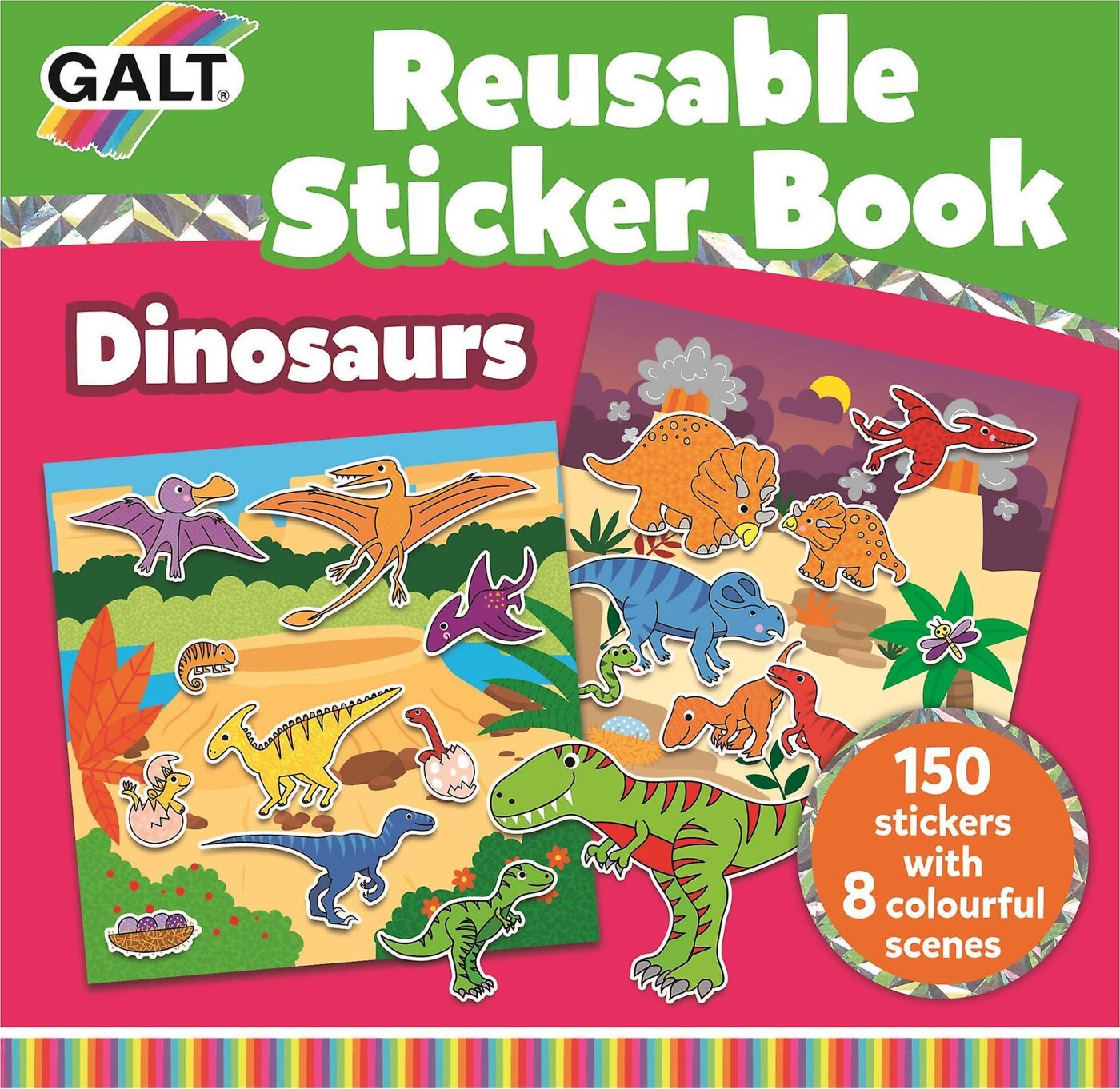 Billede af Dinosaur Klistermærkebog - Genanvendelig - Galt - Diverse - Bog