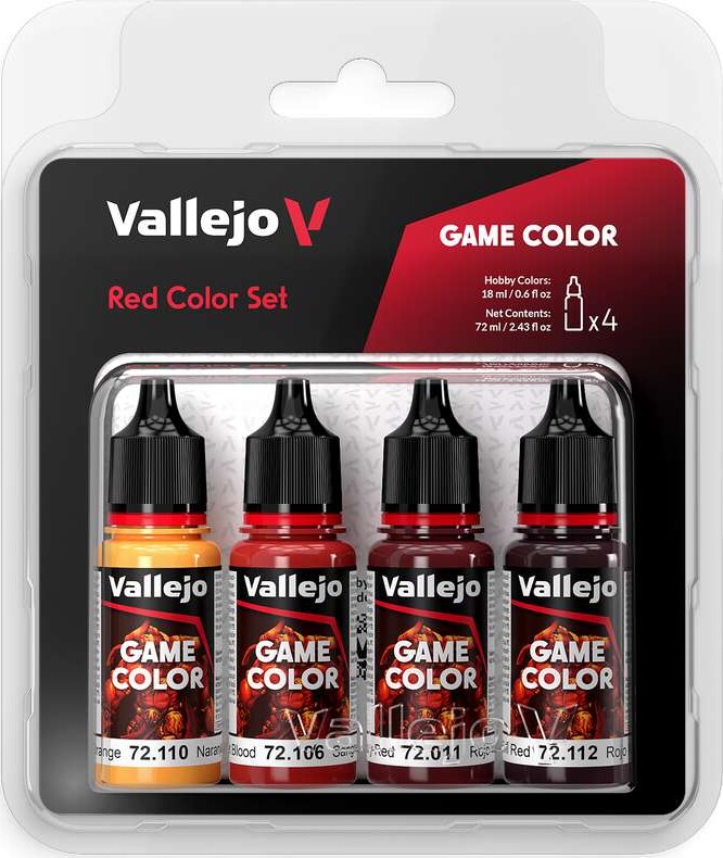 Se Vallejo - Game Color - Red Color Set - 4x18 Ml hos Gucca.dk