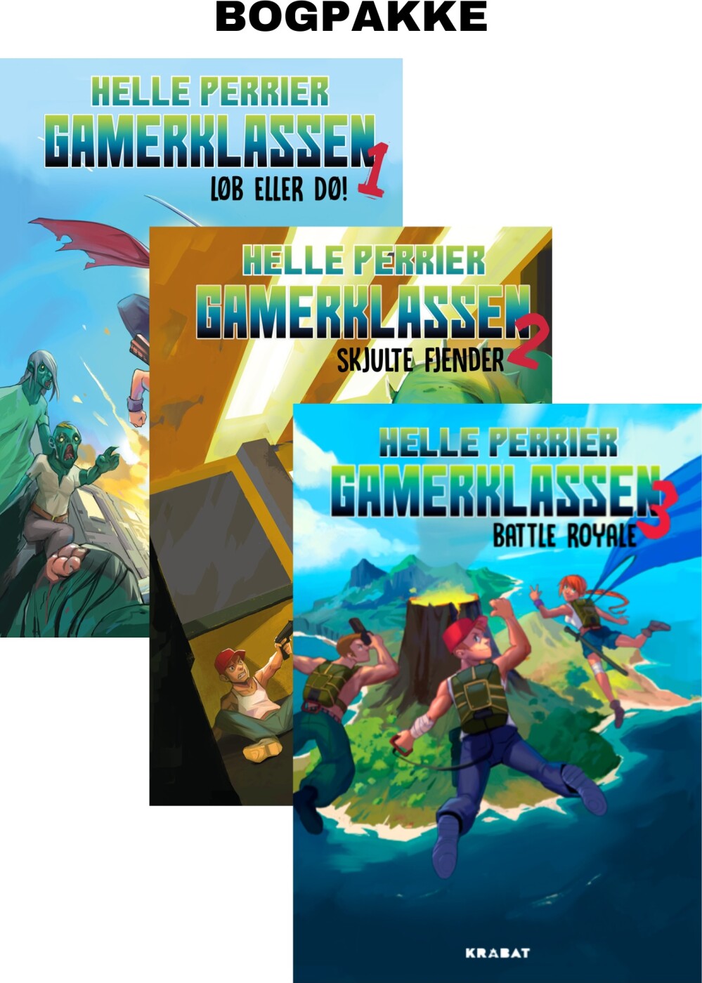 Bogpakke Gamerklassen trilogi - Helle Perrier - Hardback Bog - KRABAT - 2024 - Dansk - Booktok.dk