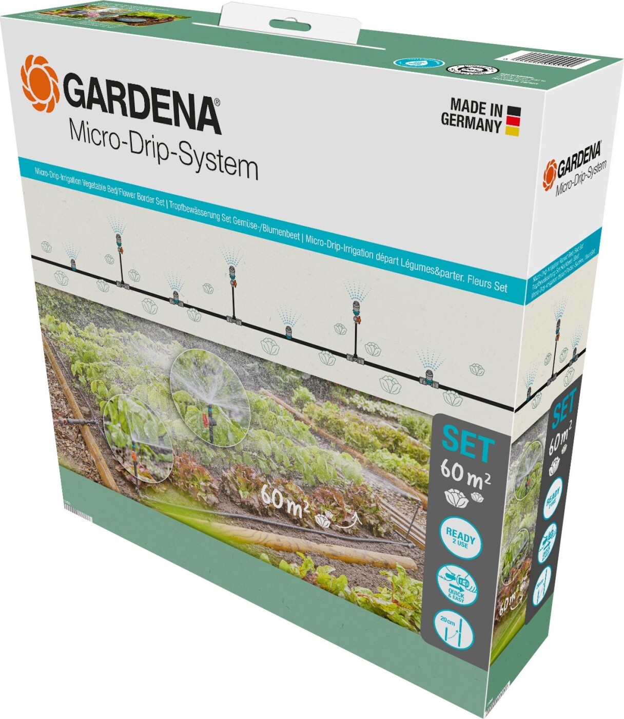 Gardena - Startsæt Micro Drip - Til Vanding Af Køkkenhave - 60 M2