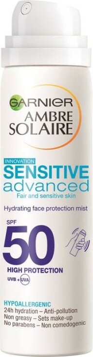 Se Garnier - Ambre Solaire Sensitive Advanced Face Mist Spf50 75 Ml hos Gucca.dk