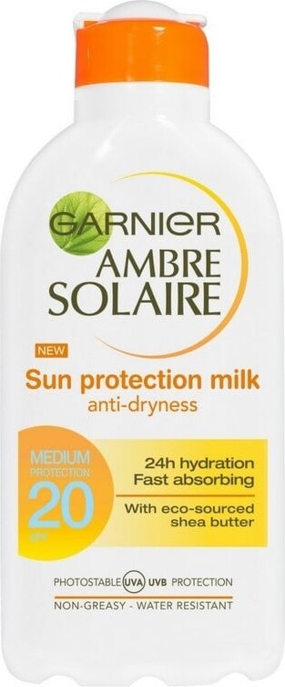 Garnier Ambre Solaire Sun Protection Milk Spf 20 - 200 | Se tilbud og køb på Gucca.dk