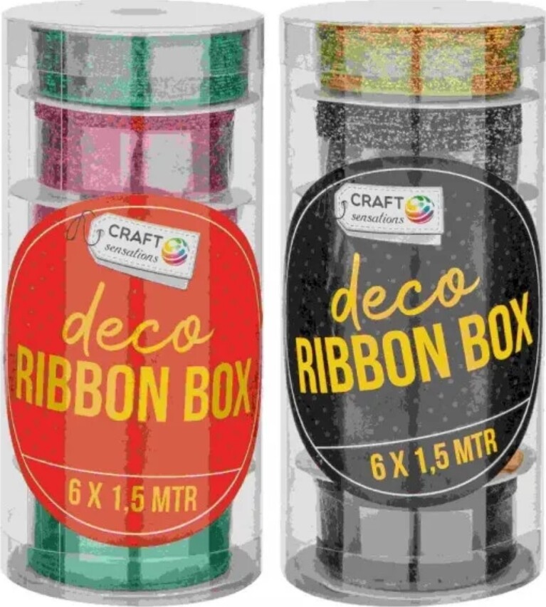Bredt Gavebånd Sæt - 1,5 M - 6 Stk - Craft Sensations - Assorteret