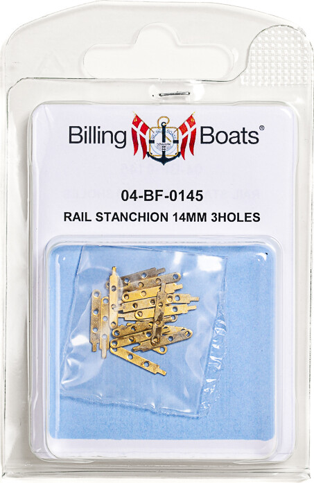 Gelænderstøtte 14mm 3h /20- Brass / Messing - 04-bf-0145 - Billing Boats