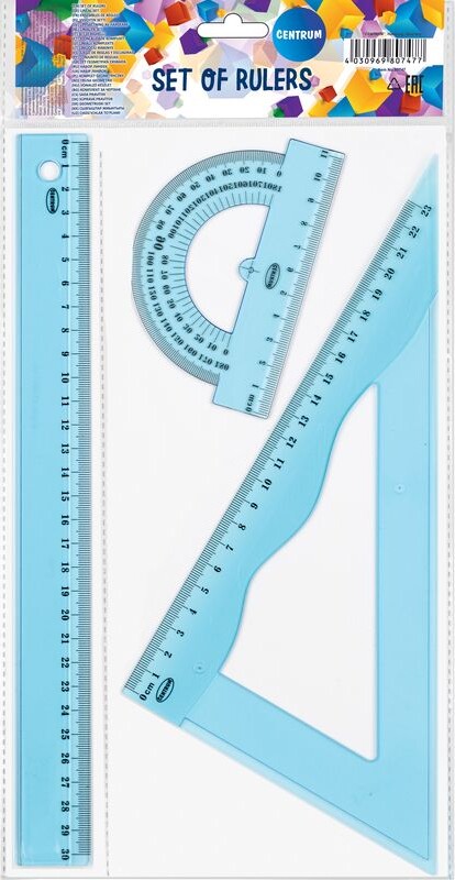 CENTRUM Geometrisæt 30 cm. 3 dele. Klar plast