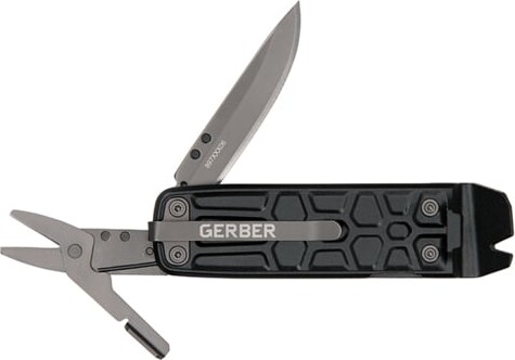 Gerber Multi-tool With 7 Functions, Knife With Smooth Blade And Belt Clip, Lockdown Slim Pry, Cast Iron