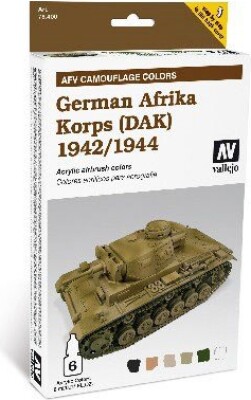 Vallejo - Maling Sæt - German Afrika Korps 1942-44 - Afv Camouflage - 6x8 Ml