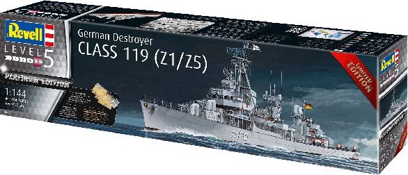 Se Revell - German Destroyer Class 119 Skib Byggesæt - 1:144 - Level 5 - 05179 hos Gucca.dk