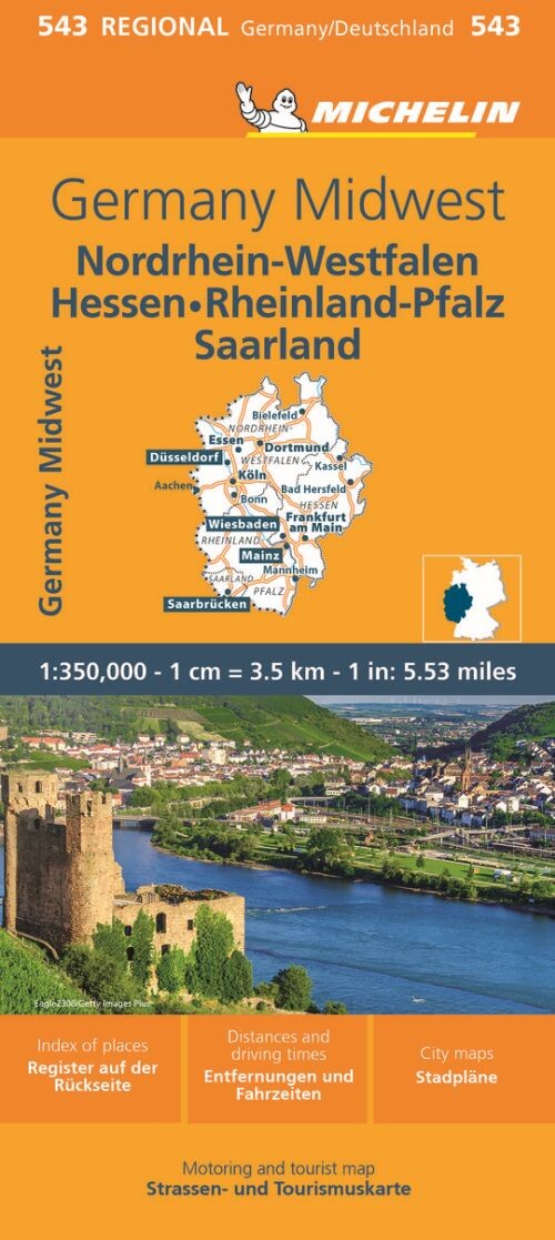 Michelin Kort - Germany Midwest - Regional Map 543 - English book