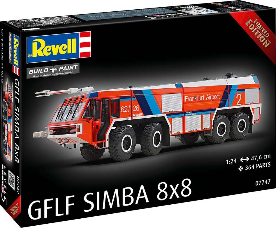 Revell 07747 - Gflf Simba 8x8 Brandbil - Build And Paint - 1:24