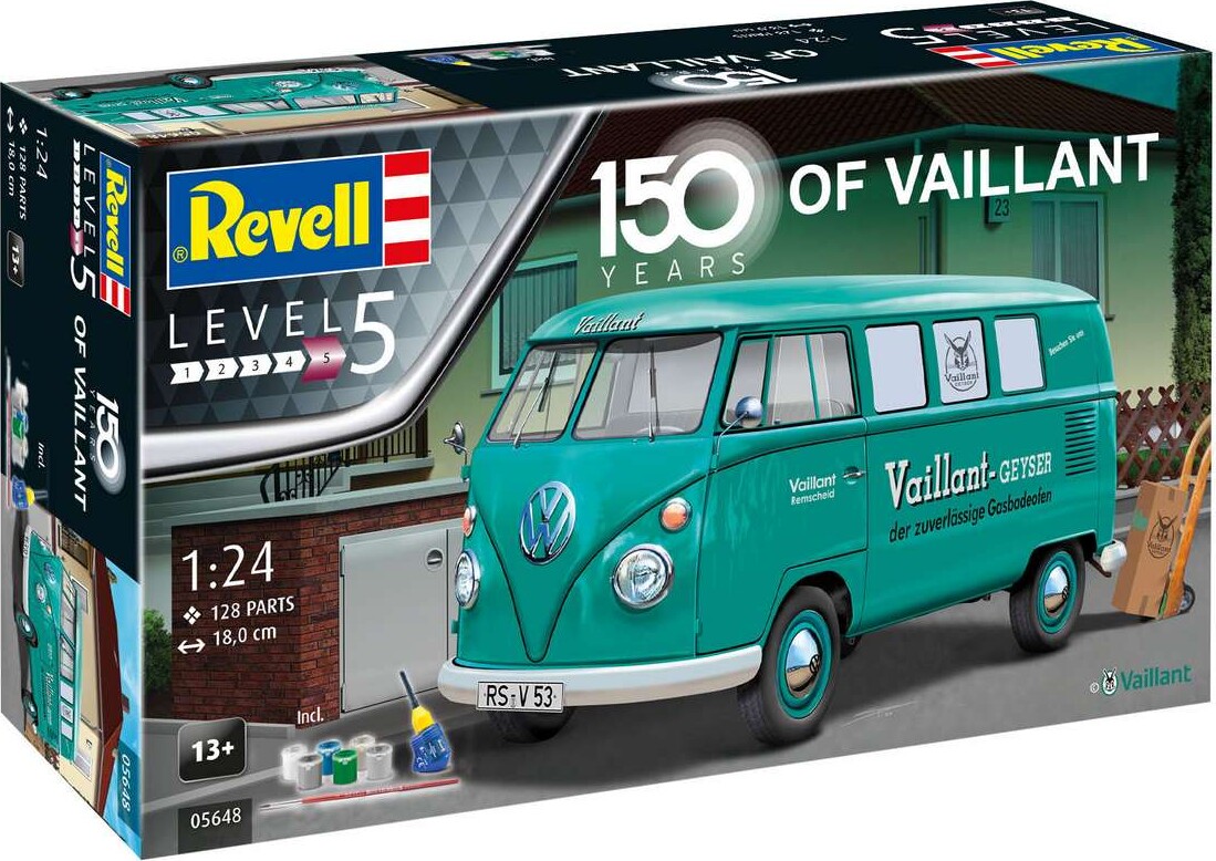 Revell - 150 Years Of Vaillant Vw T1 Bus - 1:24 - Level 5 - 05648