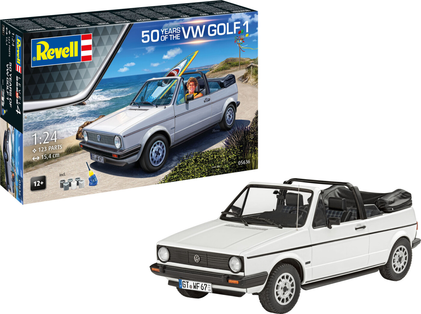 Revell - Vw Golf 1 Modelbil Byggesæt - 50 år - 1:24 - 05636