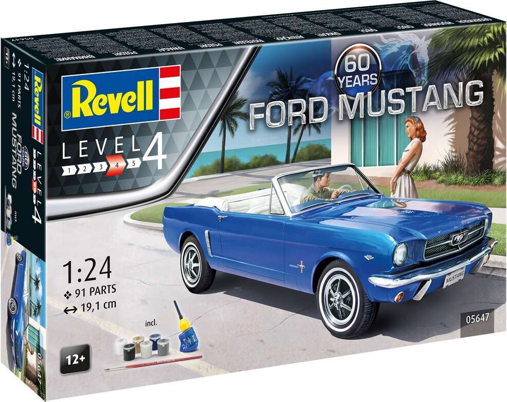 Revell - Ford Mustang Bil Byggesæt - 60 år - Level 4 - 1:24 - 05647