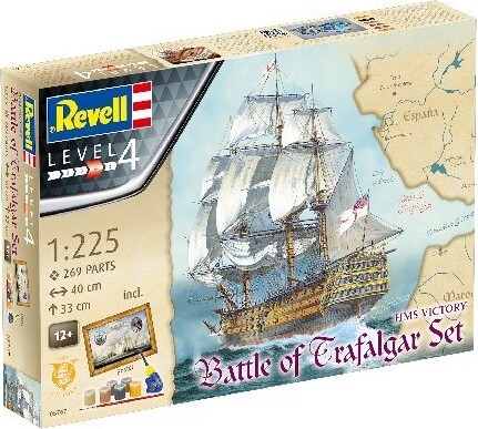 Revell - Hms Victory Skib Byggesæt - Battle Of Trafalgar - 1:225 - Level 4 - 05767