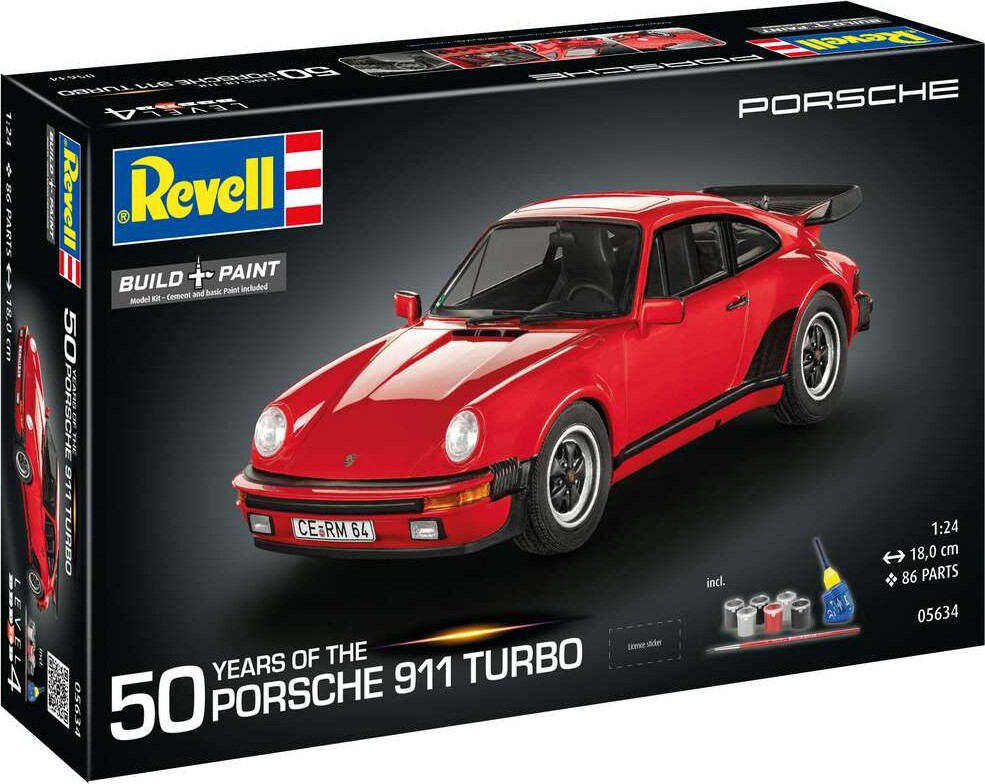 Revell - Porsche 911 Turbo Modelbil - 50 år - 1:24 - Level 4 - 05634