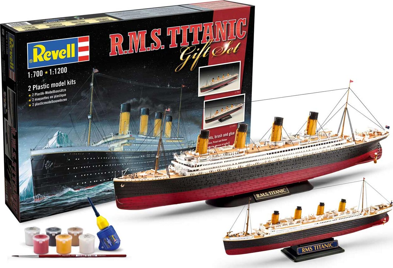 Revell - Rms Titanic Model Skib Byggesæt - 1:700 + 1:1200 - 2 Stk - 05727