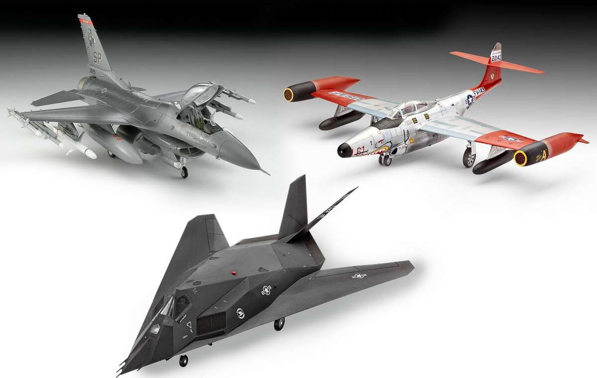 Revell - F-16 F-89 F-117 Us Air Force - Modelfly Byggesæt - 05670