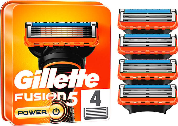 Se Gillette Fusion Power Barberblade - 4 Stk. hos Gucca.dk