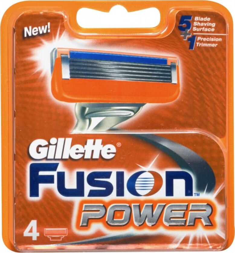 Gillette Fusion Power Barberblade Og Barberskraber - 4 Blade