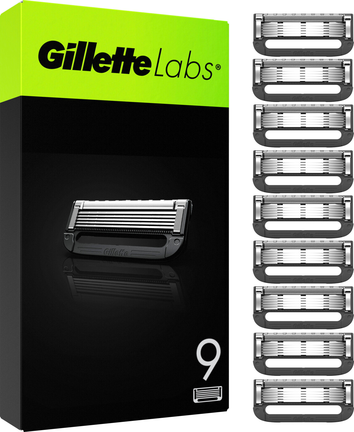 Gillette - Gillettelabs Barberblade - Green/black - 9 Stk