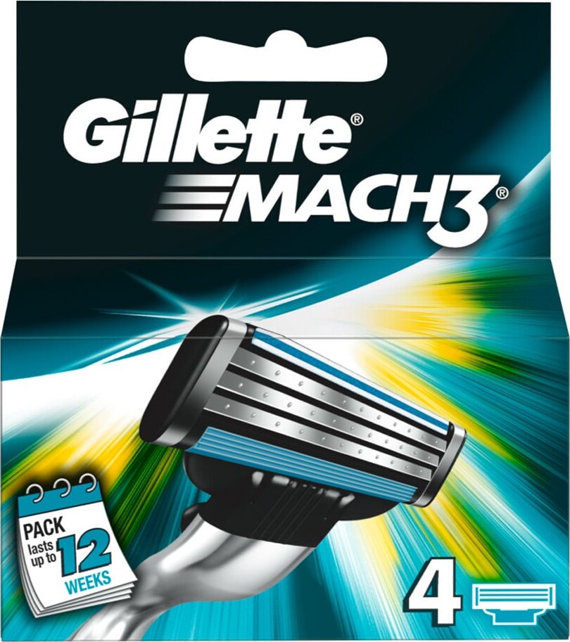 Se Gillette Mach 3 Barberblade Sæt Med 4 Stk. hos Gucca.dk