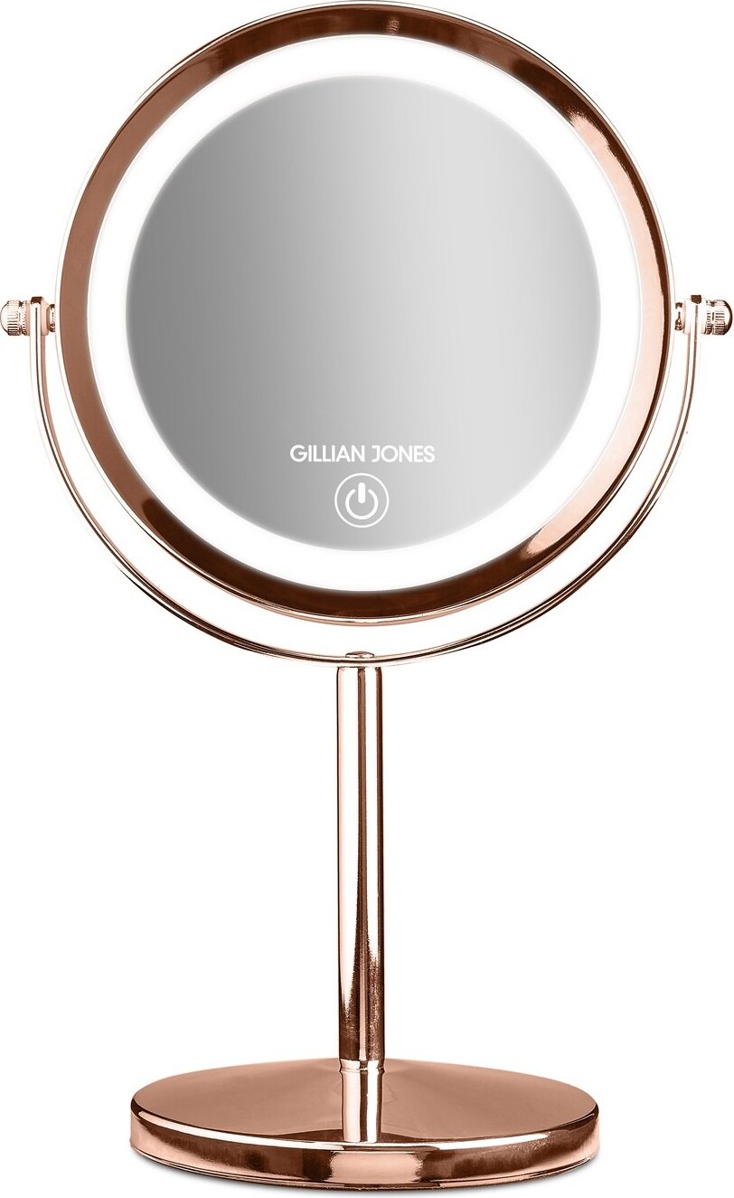 Se Gillian Jones - Makeup Spejl Med Lys - Rosaguld hos Gucca.dk