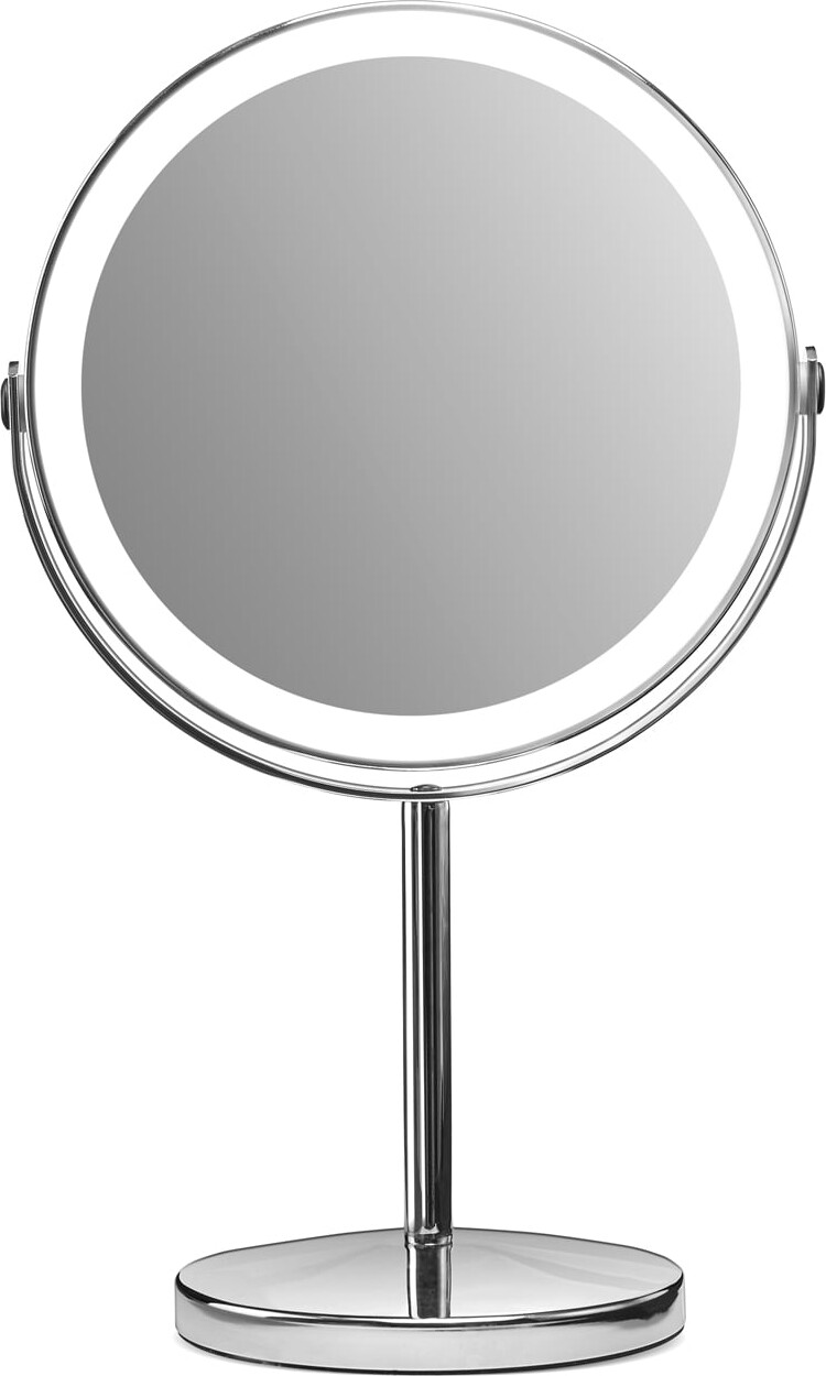 Gillian Jones - Opladeligt Led Bordspejl - Chrom - 21.5 Cm X 35 Cm X 13.5 Cm, ø 17 Cm