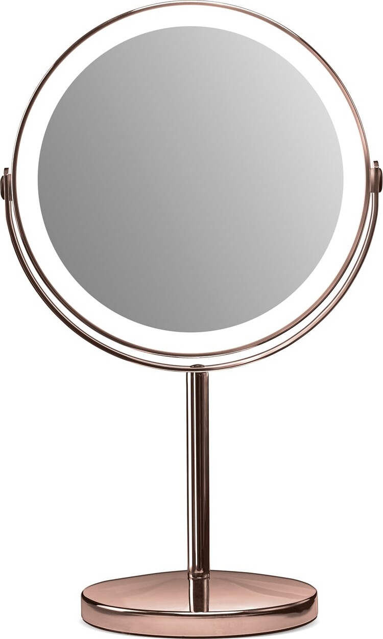Gillian Jones - Opladeligt Led Bordspejl Med 10x Forstørrelse Og Usb-c - Kobber - W21.5 X 35 X 13.5 Cm
