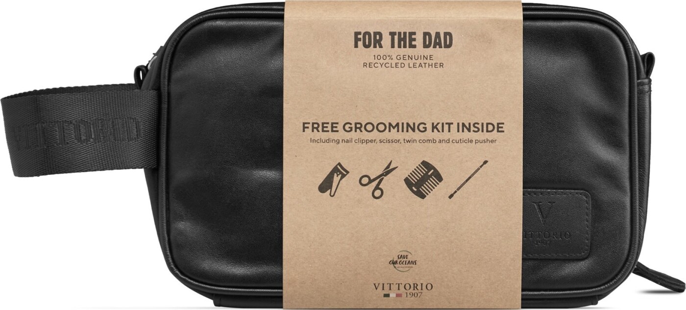 Vittorio - Toilettaske Med Indhold - For The Dad - Sort