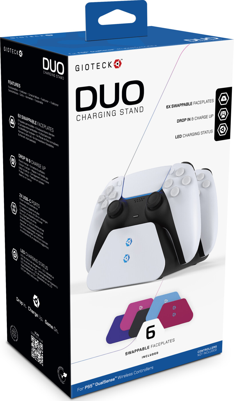 Ps5 Dualsense Ladestation Til 2 Controllere - Duo - Gioteck