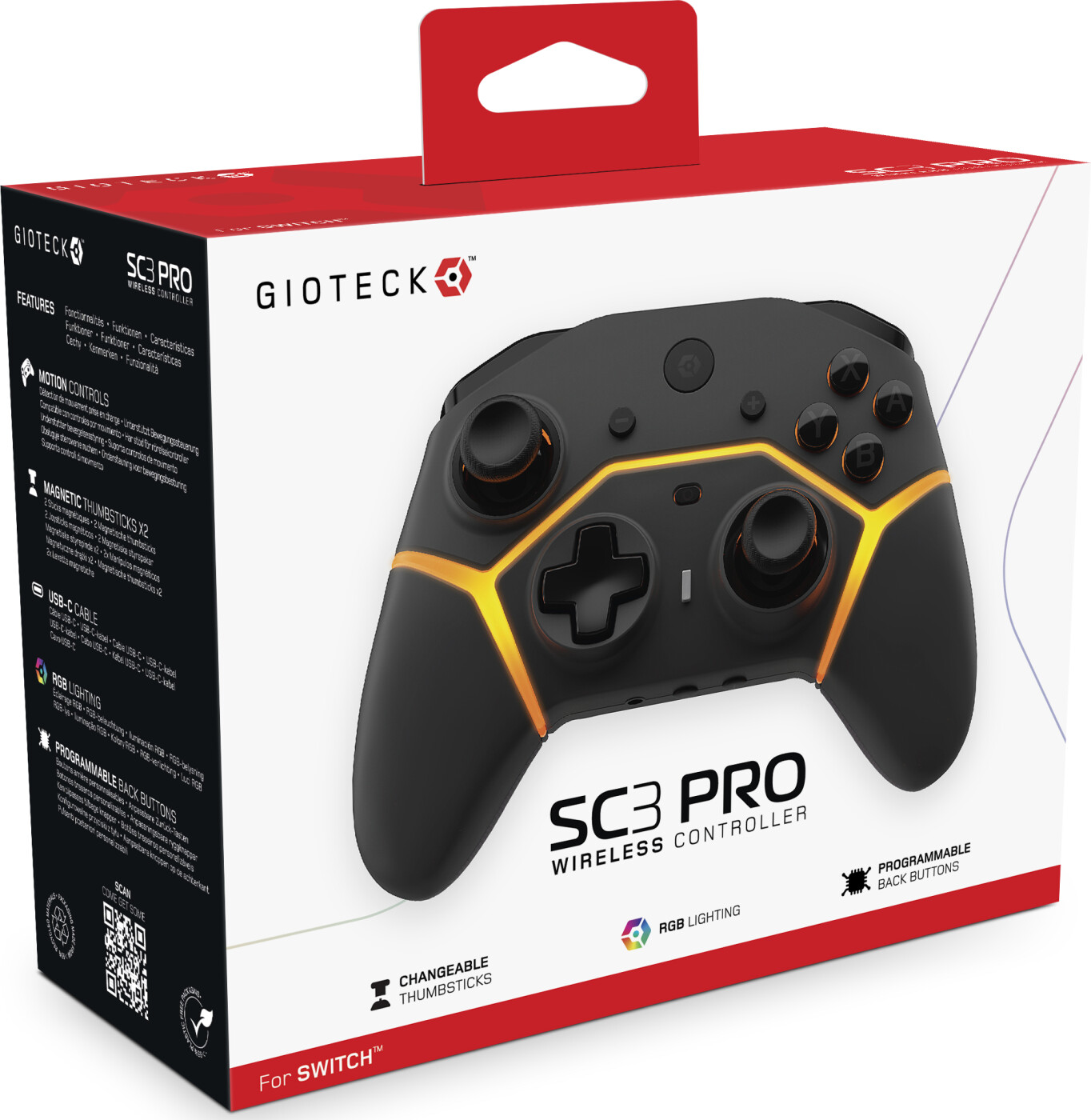 Se Gioteck - Trådløs Controller Til Nintendo Switch - Sc3 Pro - Sort hos Gucca.dk