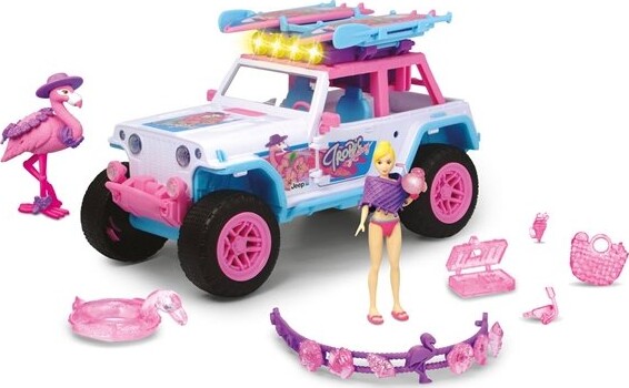 Dickie Toys - Flamingo Jeep Med Lyd Og Lys Inkl. Dukke