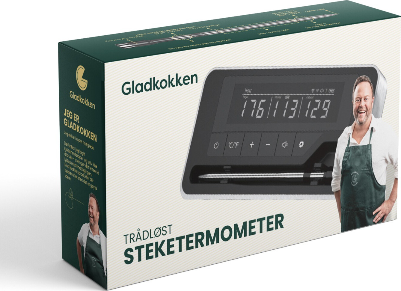 Gladkokken - Trådløst Stegetermometer Med App - Op Til 90 Meter