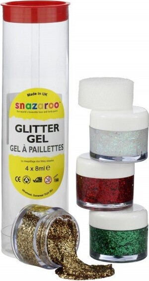 Snazaroo - Glitter Gel Sminke 4x8 Ml