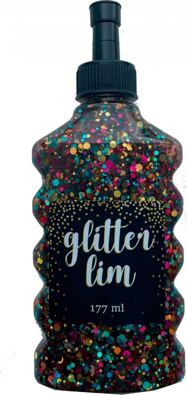 Hobby Mate Glitterlim grov glitter, Clear Multicolo